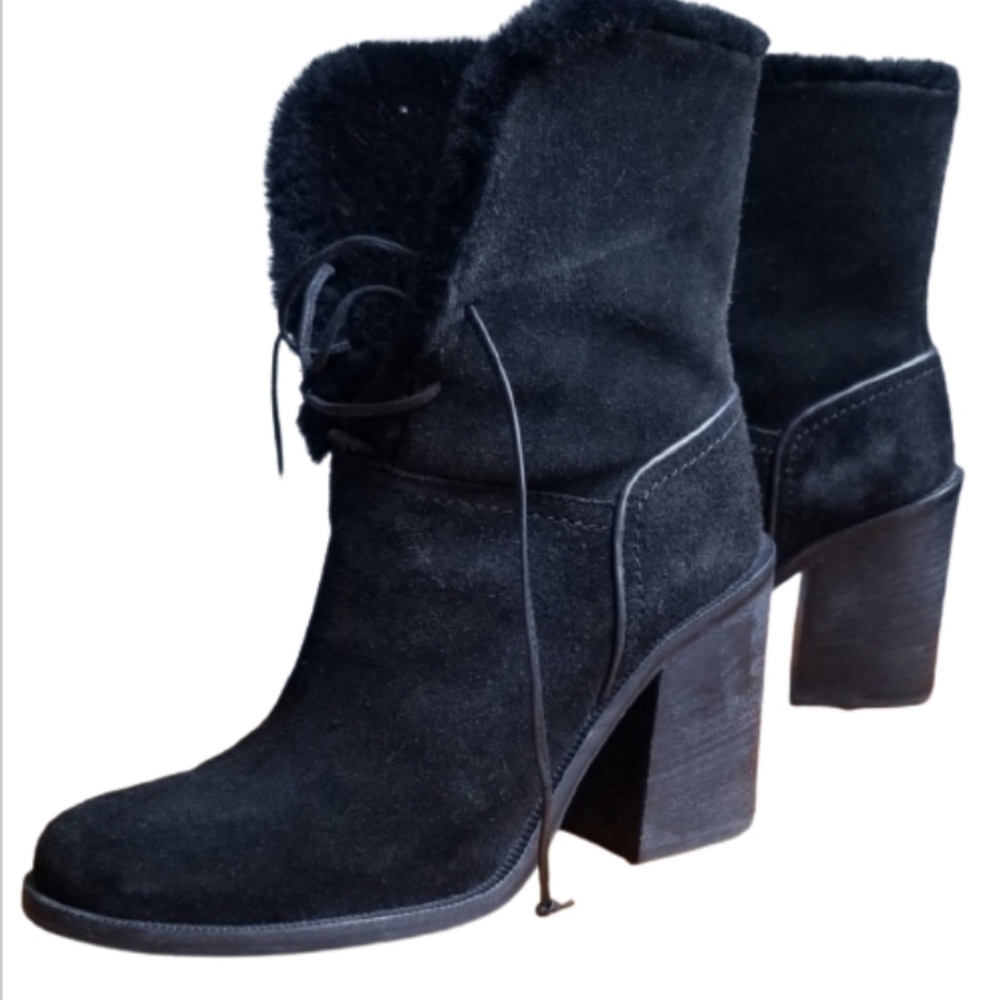 UGG Jerene Suede Shearling Boots  9 1/2